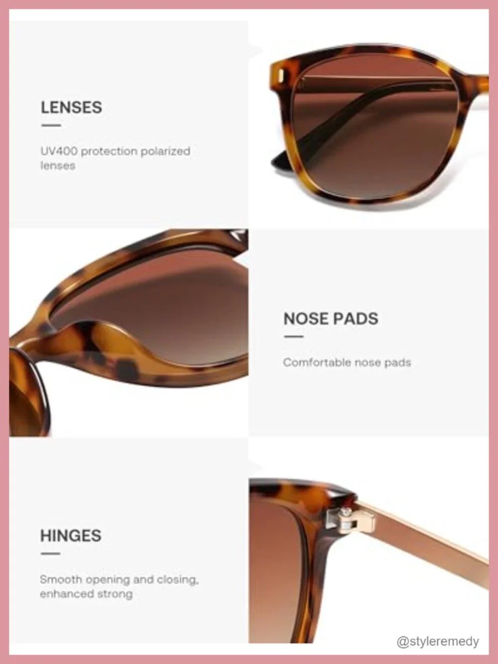 Classic Square Polarized Sunglasses UV400 Protection Retro